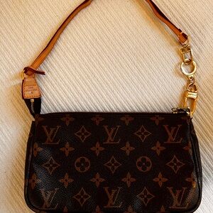 Louis Vuitton Black and Brown Monogram Wristlet